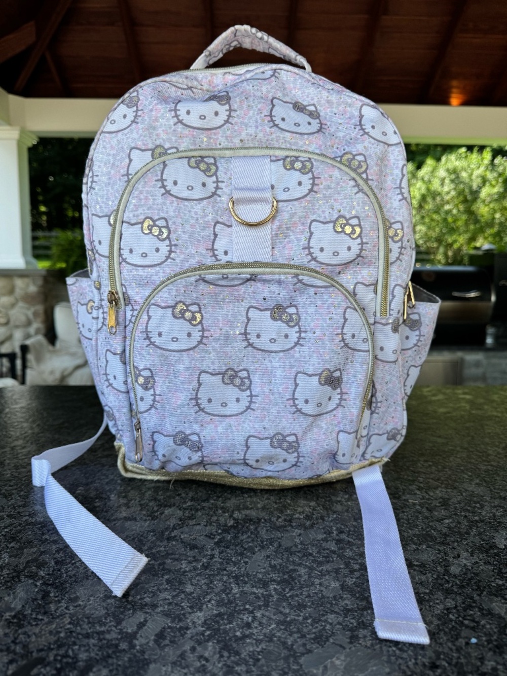 Pottery Barn Recycled Gear Up Xl Backpack, Glam Hello Kitty®, Gold
